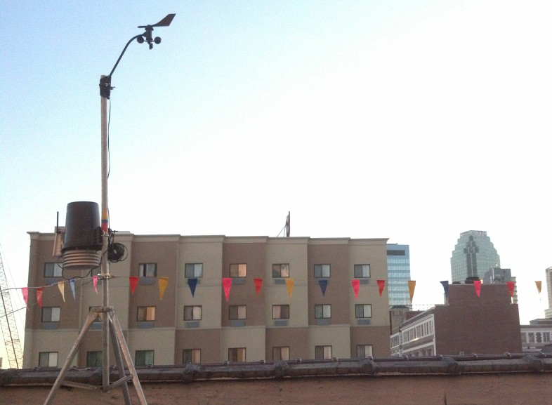 SP Weather Station instruments on the roof of Flux Factory